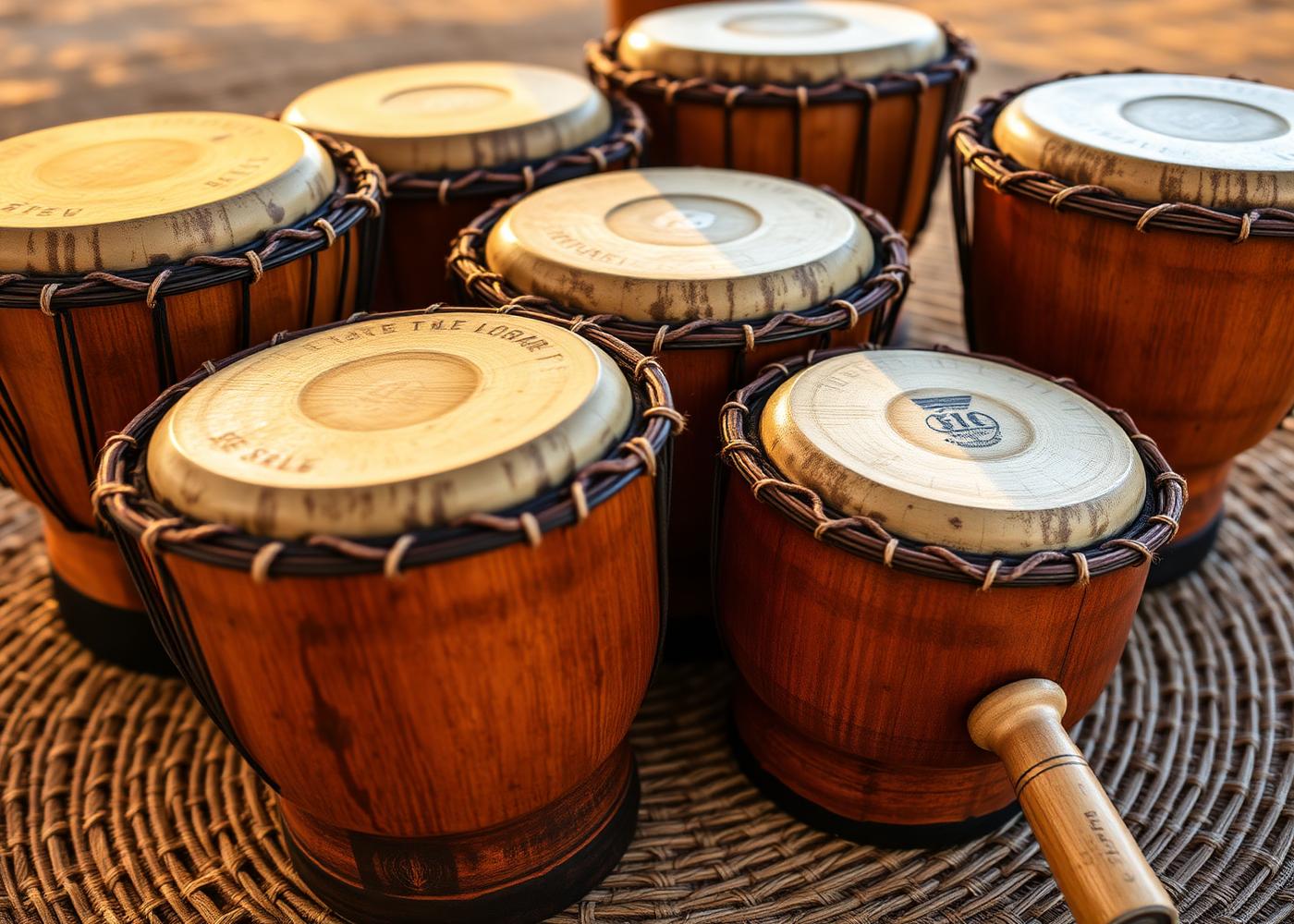 Hand-carved Djembes